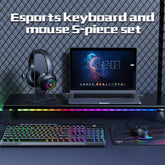 ONIKUMA TZ5006 5 in 1 Combo Gaming Set | Mouse/Keyboard/Headset/Headset stand/ Mousepad